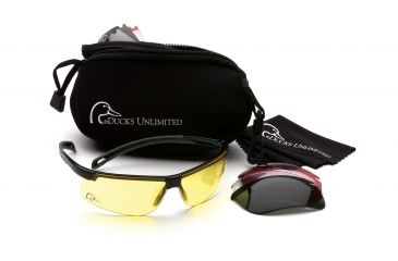 Image of Ducks Unlimited Shooting Eyewear, Red,Yellow, Clear,Black Lens, Black Frame DUCAB2
