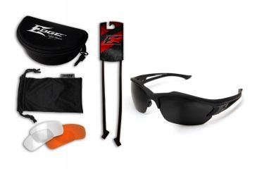 Image of Edge Eyewear Acid Gambit 3 Lens Kit, Soft-Touch Matte Black Frame / Clear Vapor Shield,, SG3K-1