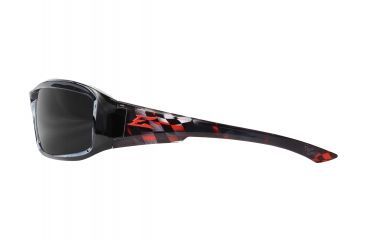 Image of Edge Eyewear Brazeau Velocity 1 Sunglasses, Black &amp; Red Checkered Flag Frame, Polarized Smoke , TXB216-C1