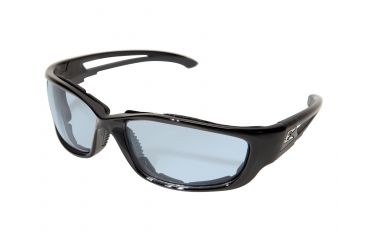 Image of Edge Eyewear Kazbek XL Sunglasses, Black Frame, Light Blue Vapor Shield Lenses, GSK-XL113VS
