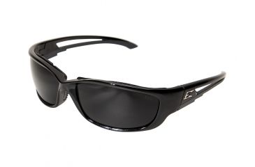 Image of Edge Eyewear Kazbek XL Sunglasses, Black Frame, Smoke Vapor Shield Lenses, GSK-XL116VS