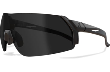 Image of Edge Eyewear Urgent Fury Shooting Glasses, Black Frame, Polarized Smoke Vapor Shield Lenses, Standard, UF16PVS