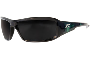 Image of Edge Safety Eyewear Brazeau Apocalypse 1 Sunglasses, Black &amp; Green Energy Charge Frame, Polarized Smoke, One Size, TXB216-A1