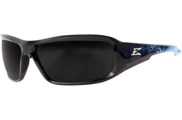 Image of Edge Safety Eyewear Brazeau Apocalypse 2 Sunglasses, Black &amp; Blue Warrior Frame, Polarized Smoke Lens, One Size, TXB216-A2