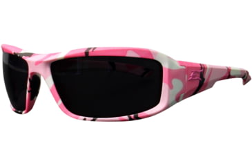 Image of Edge Safety Eyewear Brazeau Huntress Sunglasses, Pink Camo Frame, Smoke Lens, One Size, XB116-H1