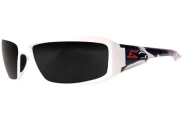 Image of Edge Safety Eyewear Brazeau Patriot 2 Sunglasses, White &amp; Black Bald Eagle Frame, Smoke Lens, One Size, XB146-P2
