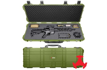 Image of Eylar 44in Hard Rifle Case Equipped w/Ragar XP Crosslinked Foam Insert, Green, SA00008-GRN-RG-XP