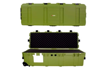 Image of Eylar Extra Large 44in Waterproof Deep Heavy Transport Stacker Roller Rifle Hard Case w/Foam, Green, SA00028-GRN