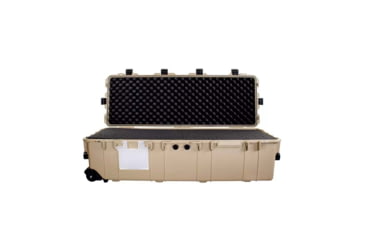 Image of Eylar Extra Large 44in Waterproof Deep Heavy Transport Stacker Roller Rifle Hard Case w/Foam, Tan, SA00028-TAN