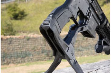 Image of FAB Defense AR-15 Quick Deployment Bipod with an Integrated AGR-43 Pistol Grip, Black, FX-ARPODB
