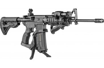 Image of FAB Defense AR-15 Quick Deployment Bipod with an Integrated AGR-43 Pistol Grip, Black, FX-ARPODB