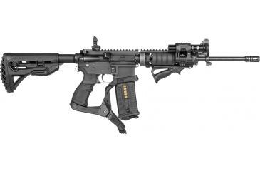 Image of FAB Defense AR-15 Quick Deployment Bipod with an Integrated AGR-43 Pistol Grip, Black, FX-ARPODB