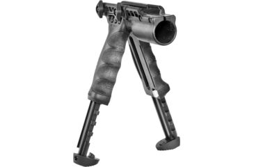 Image of FAB Defense Tactical Vertical Foregrip w/Integrated Adjustable Bipod, 1in Flashlight Adaptor, Black, FX-TPODG2FA