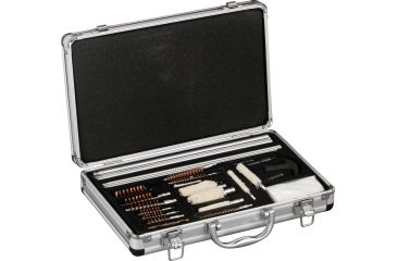 Image of Game Raider 35 Piece Universal Gun Cleaning Kit w/ heavy-duty silver finish aluminum carrying/storage case RG0025