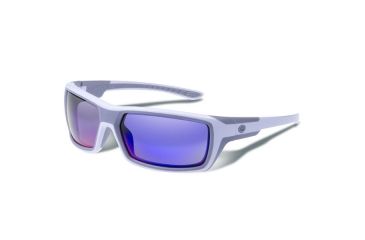 Image of Gargoyles Khyber Sunglasses w/ White  Frame, Smoke Polarized w/Plasma Mirror Lens GAR10700087