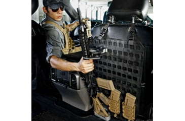 Image of Grey Man Tactical Vehicle Locking Rifle Rack w/SC-6 Mount, 15.25 x 25 RMP, Standard Buttstock Cup Kit, Black, 000331