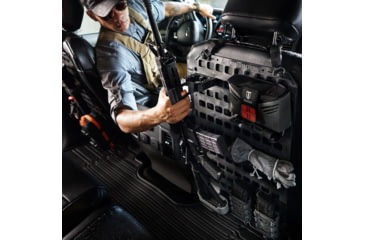 Image of Grey Man Tactical Vehicle Rifle Rack w/Standard Buttstock Cup Kit, Rubber Clamp, 15.25 x 25 RMP, Black, 000339