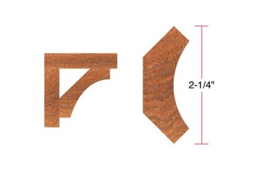 Image of Grizzly Industrial 2-1/2in. Cove Moulding - 1in. Bore C2202