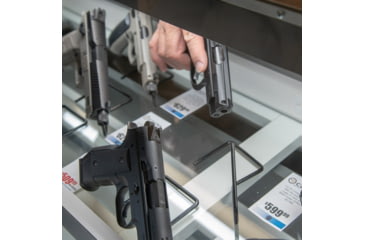 Image of Gun Storage Solutions Gss Back Kiks Attach To Back Of Glass Shelf Pstl Stnd 10-pk