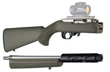 Image of Hogue Ruger 10/22 Takedown Rubber OverMold Stock w/ STD Barrel Channel OD Green, 21240