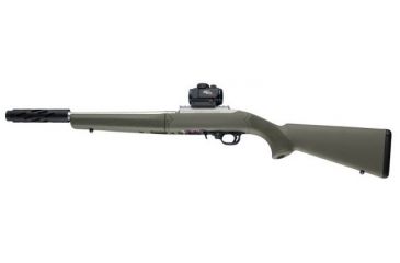Image of Hogue Ruger 10/22 Takedown Rubber OverMold Stock w/ STD Barrel Channel OD Green, 21240