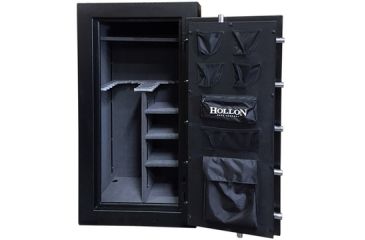 Image of Hollon Safe Fireproof, Drill &amp; Ballistic Resistant Gun Safe w/ Sargent &amp; Greenleaf Type 1 Electronic Lock, Black, Medium, CS-24E