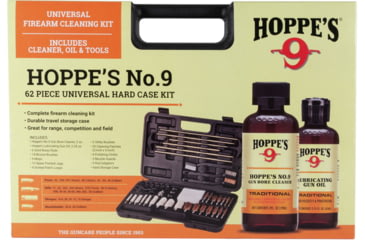 Image of Hoppes 9 Deluxe Cleaning Kit w/ No 9 Cleaner and Oil 62 Piece, Blow Molded, Black, 62108