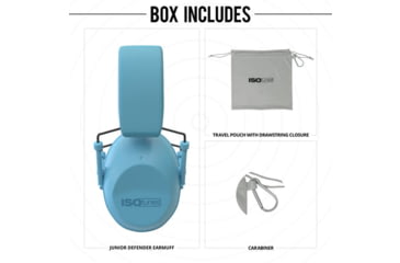 Image of ISOtunes Sport Junior Defender Protective Ear Muffs, 20 dB, 1 Pair, Blue, Kids, IT-96KB