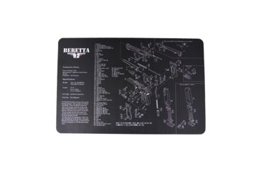 Image of JE Machine Tech 11x17 inch Handgun Cleaning Mat w/Beretta 93 Imprint, Black TS-GT27