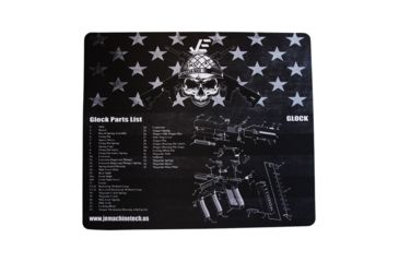 Image of JE Machine Tech Cleaning Mat with Glock Imprint, 18.5in x 16in, Black TS-GT48