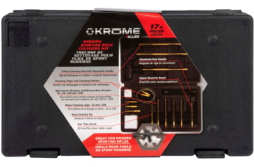 Image of Krome Modern Sporting Rifle Cleaning Kit, .22/ .223/.30/.308 Caliber, 17-Pieces, Black, 5.5 in x 9.5 in, 70605