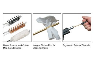 Image of Leapers UTG Pistol Cleaning Kit - Bore Brushes, Cleaning Patch and T-Handle
