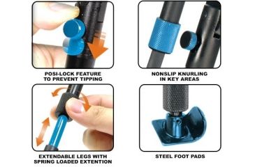 Image of Leapers UTG Clamp-on Bipod, Steel Feet, Cent Ht 8.7in.-10.2in. TL-BP08ST-A, EDEMO2