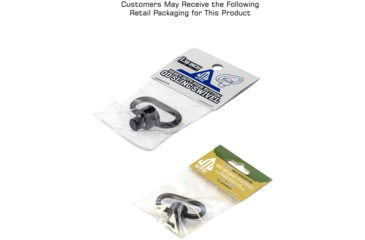 Image of Leapers UTG Heavy Duty Push Button QD Sling Swivel, 1.38in Loop, Black, TL-QDSW18