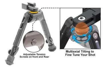 Image of Leapers UTG Heavy Duty Recon 360 Bipod, Cent Ht: 6.69in.-9.12in., _x000D_ TL-BP01, EDEMO7