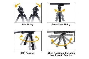 Image of Leapers UTG Heavy Duty Recon 360 Bipod, Cent Ht: 6.69in.-9.12in., _x000D_ TL-BP01, EDEMO7