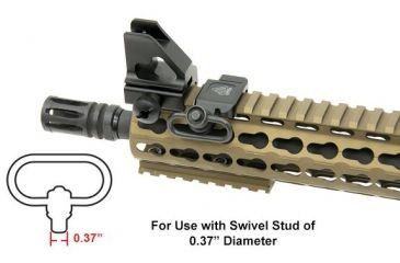 Image of Leapers UTG Low-Pro Picatinny-mount Angled QD Sling Swivel Adaptor, _x000D_ TL-SWPM01