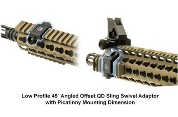 Image of Leapers UTG Low-Pro Picatinny-mount Angled QD Sling Swivel Adaptor, _x000D_ TL-SWPM01