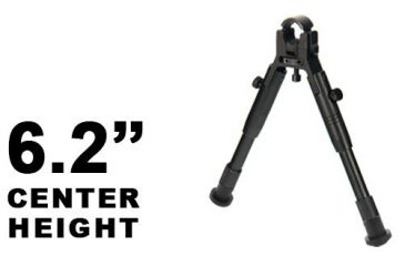 Image of Leapers UTG New Gen Reinforced Clamp-on Bipod, Center Height 6.2-6.7in, _x000D_ TL-BP18S-A