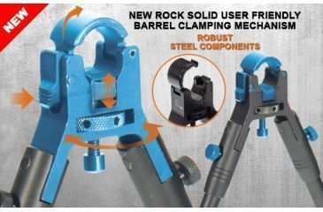 Image of Leapers UTG New Gen Reinforced Clamp-on Bipod, Center Height 6.2-6.7in, _x000D_ TL-BP18S-A