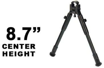 Image of Leapers UTG New Gen Reinforced Clamp-on Bipod, 8.7in-10.2in Center Height, Black, TL-BP08S-A