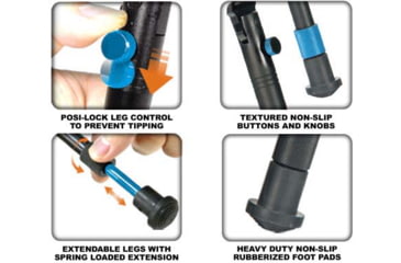 Image of Leapers UTG New Gen Reinforced Clamp-on Bipod, 8.7in-10.2in Center Height, Black, TL-BP08S-A