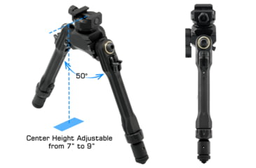 Image of Leapers UTG PRO TBNR Bipod, 7in-9in Center Height, Picatinny, Black, TLUBP02-A