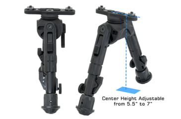 Image of Leapers UTG Recon 360 TL Bipod, 5.5in-7.0in Center Height, M-LOK, Black, TL-BPM02