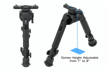 Image of Leapers UTG Recon 360 TL Bipod, 7in-9in Center Height, M-LOK, Black, TL-BPM01