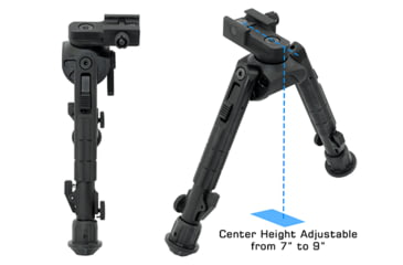 Image of Leapers UTG Recon 360 TL Bipod, 7in-9in Center Height, Picatinny, Black, TL-BP01-A