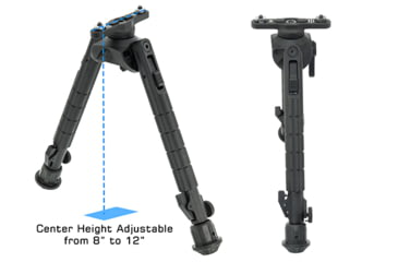 Image of Leapers UTG Recon 360 TL Bipod, 8in-12in Center Height, M-LOK, Black, TL-BPM03