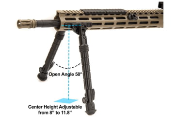 Image of Leapers UTG RECON FLEX M-LOK Bipod, Matte Black, 8.0in-11.8in Center Height, Black, TL-BPDM02