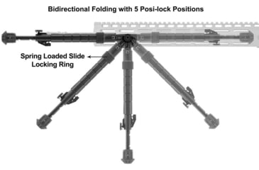 Image of Leapers UTG RECON FLEX M-LOK Bipod, Matte Black, 8.0in-11.8in Center Height, Black, TL-BPDM02