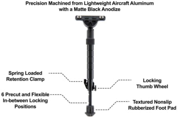 Image of Leapers UTG RECON FLEX M-LOK Bipod, Matte Black, 8.0in-11.8in Center Height, Black, TL-BPDM02